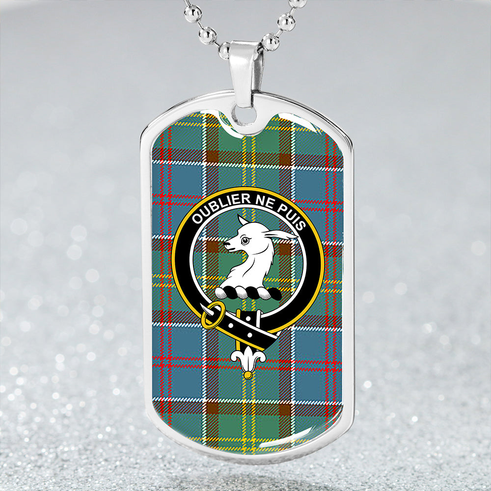 Colville District Clan Badge Classic Tartan Dog Tag Necklace