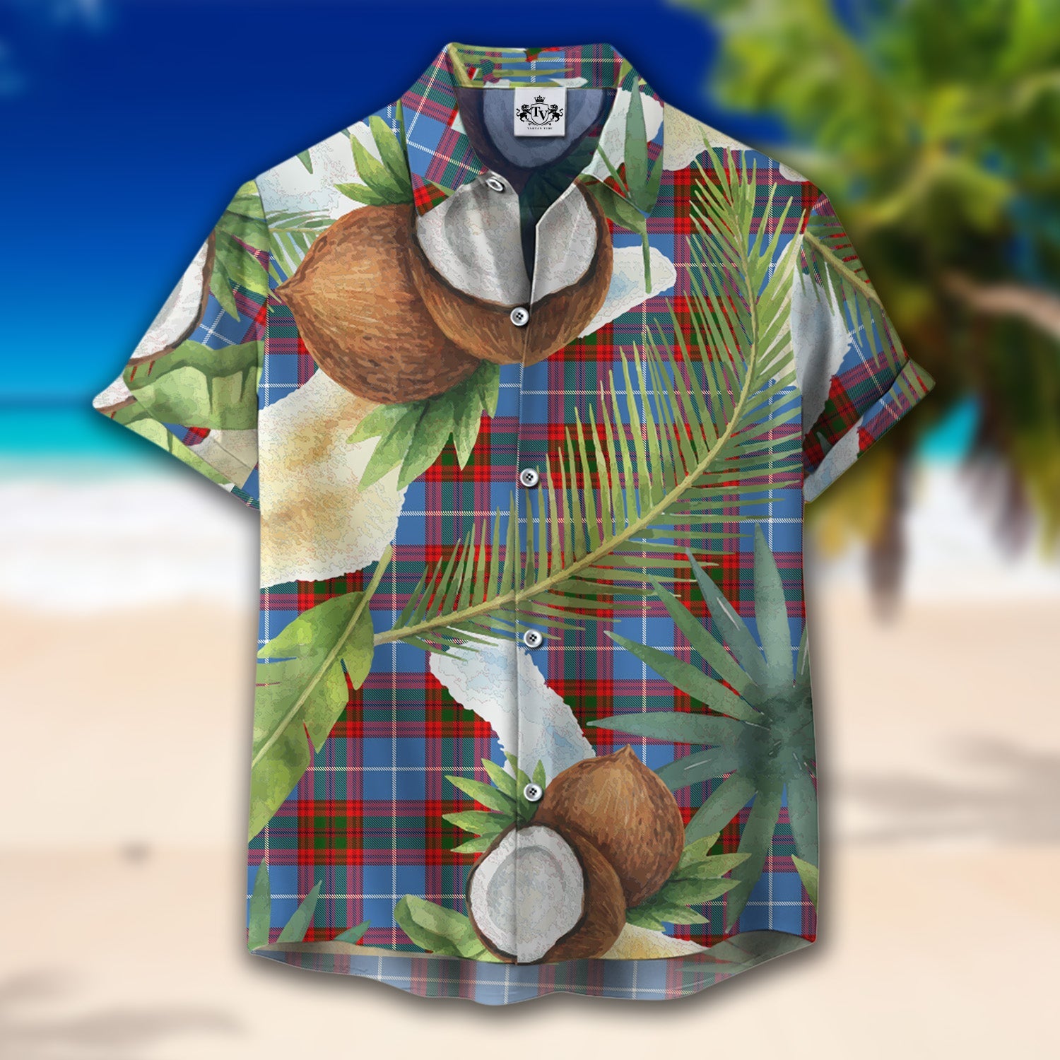 Scottish Tartan Congilton Clan Hawaiian Shirt Hibiscus - Tropical Garden Style