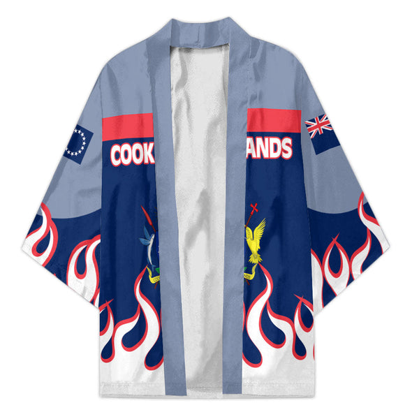 Cook Islands Kimono Flag & Coat Of Arms Fire Hockey Style