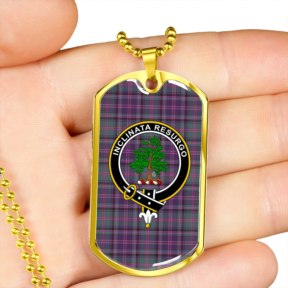 Couper (Cooper) Weathered Clan Badge Classic Tartan Dog Tag Necklace