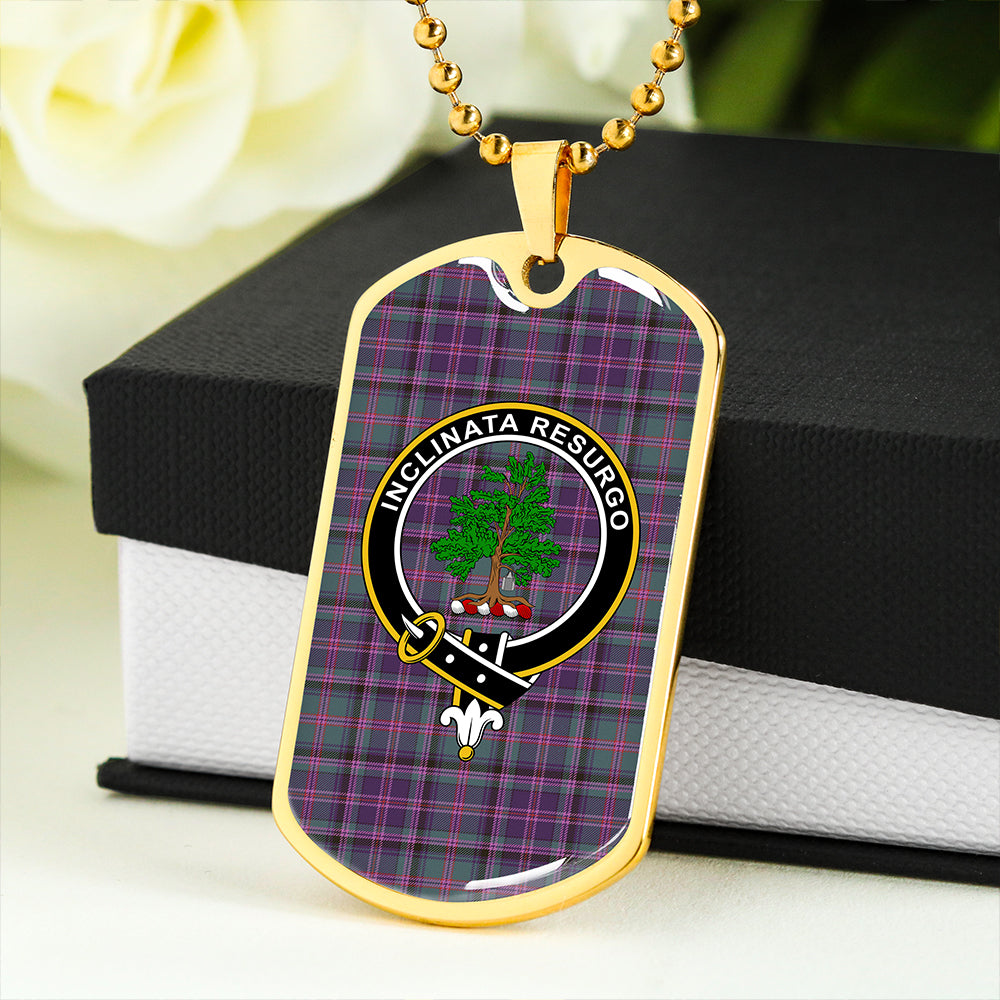 Couper (Cooper) Weathered Clan Badge Classic Tartan Dog Tag Necklace