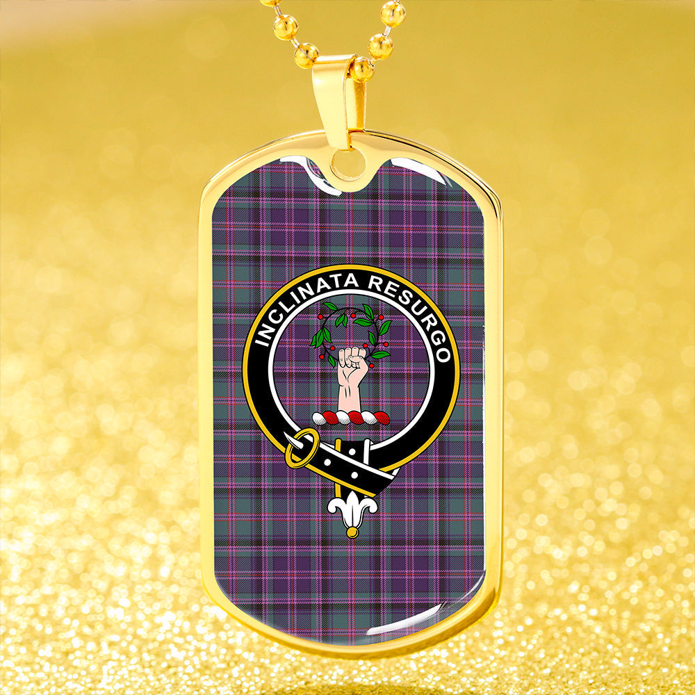 Couper (Coupar) Weathered Clan Badge Classic Tartan Dog Tag Necklace