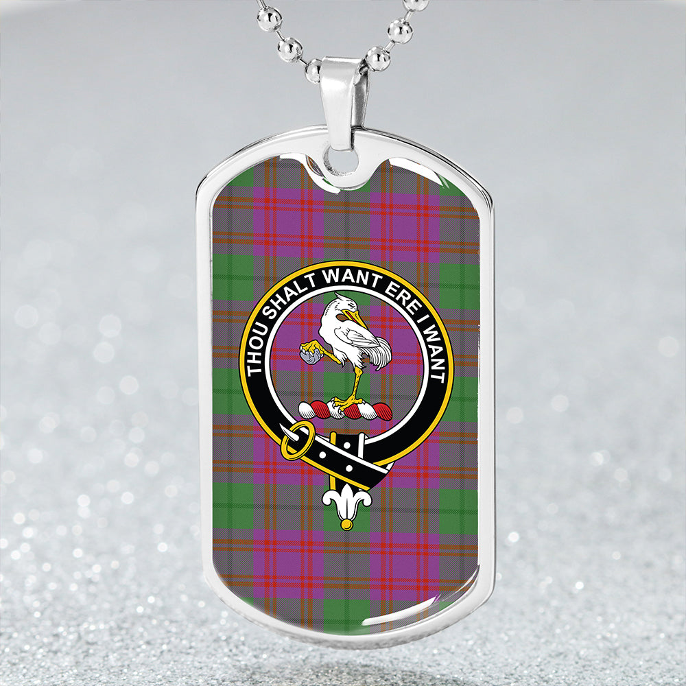 Cranston Dress #2 Ancient Clan Badge Classic Tartan Dog Tag Necklace