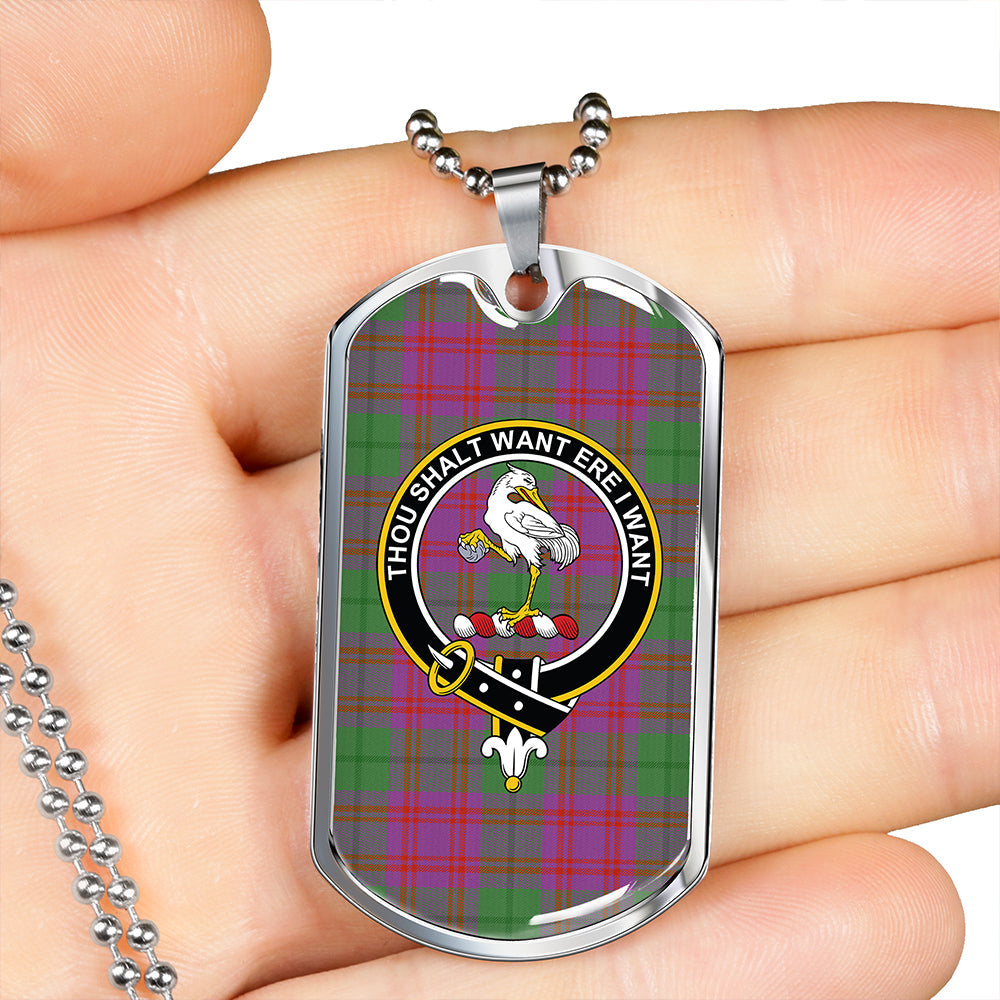 Cranston Dress #2 Ancient Clan Badge Classic Tartan Dog Tag Necklace