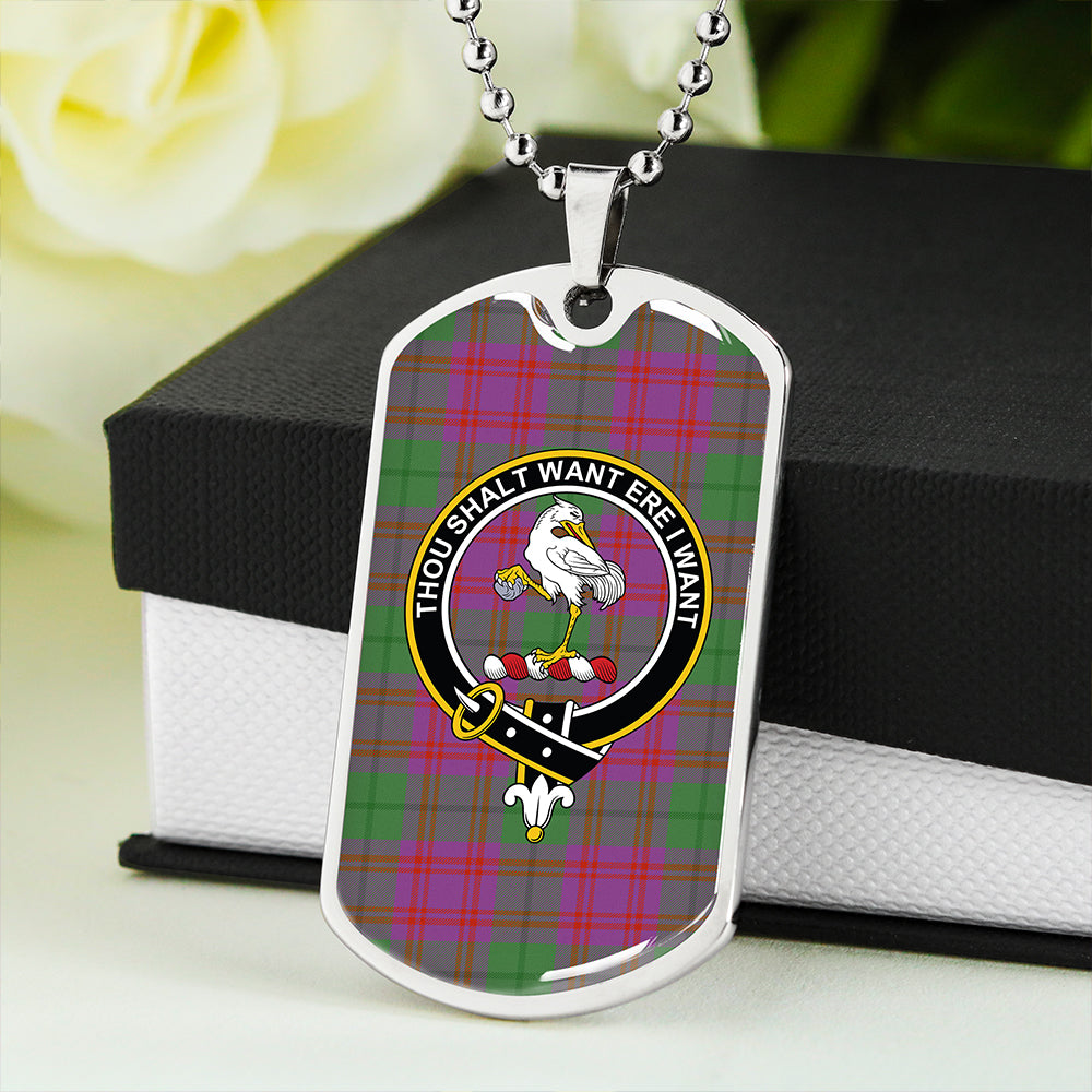 Cranston Dress #2 Ancient Clan Badge Classic Tartan Dog Tag Necklace