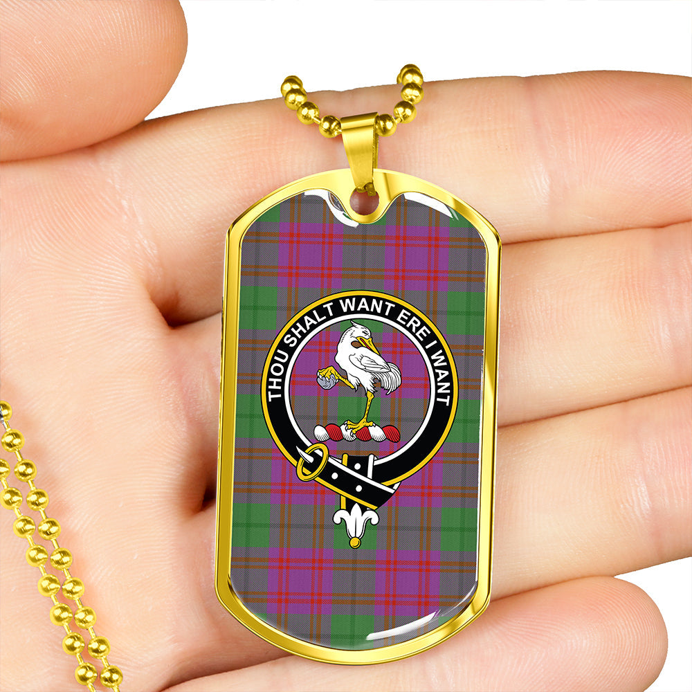 Cranston Dress #2 Ancient Clan Badge Classic Tartan Dog Tag Necklace