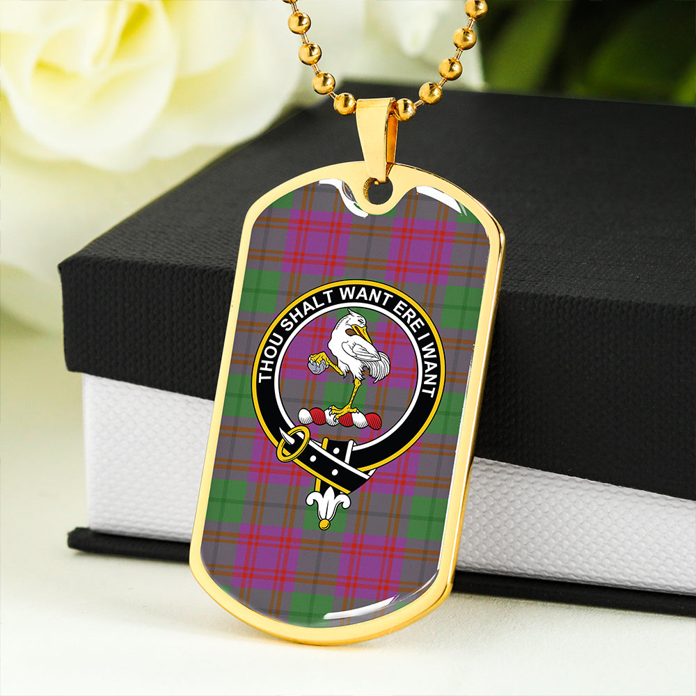 Cranston Dress #2 Ancient Clan Badge Classic Tartan Dog Tag Necklace