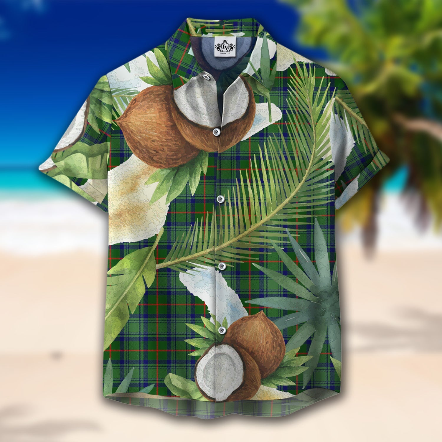 Scottish Tartan Cranstoun Clan Hawaiian Shirt Hibiscus - Tropical Garden Style