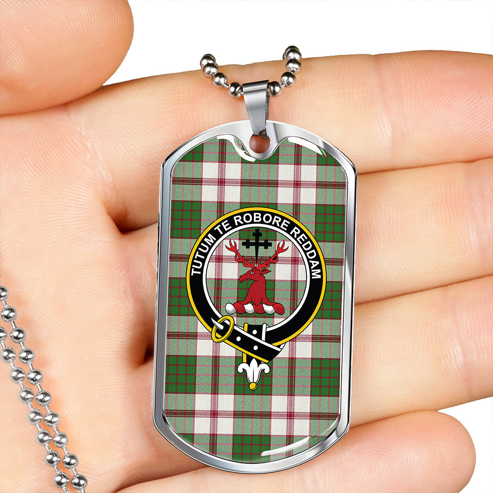 Crawford Arisaid Dance Clan Badge Classic Tartan Dog Tag Necklace
