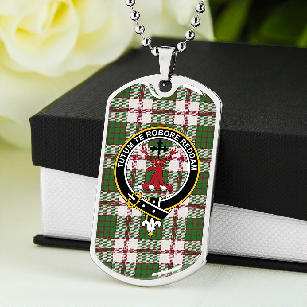 Crawford Arisaid Dance Clan Badge Classic Tartan Dog Tag Necklace