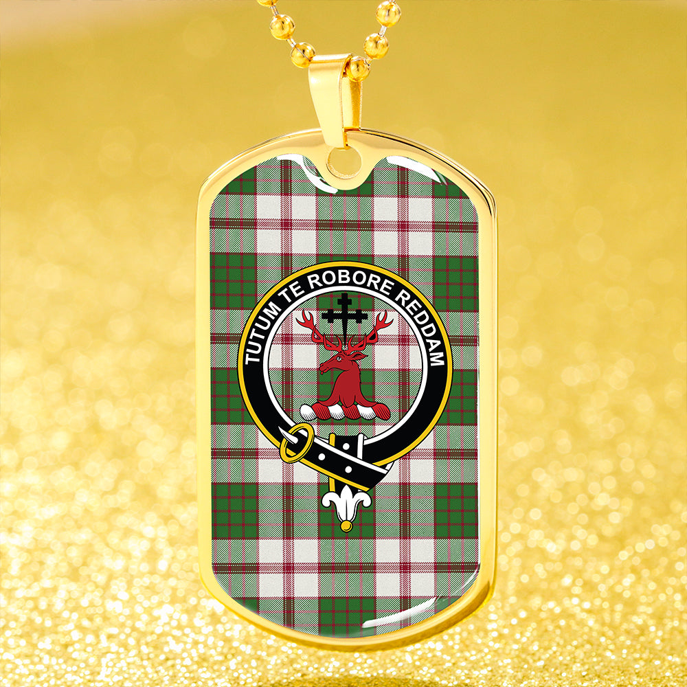 Crawford Arisaid Dance Clan Badge Classic Tartan Dog Tag Necklace