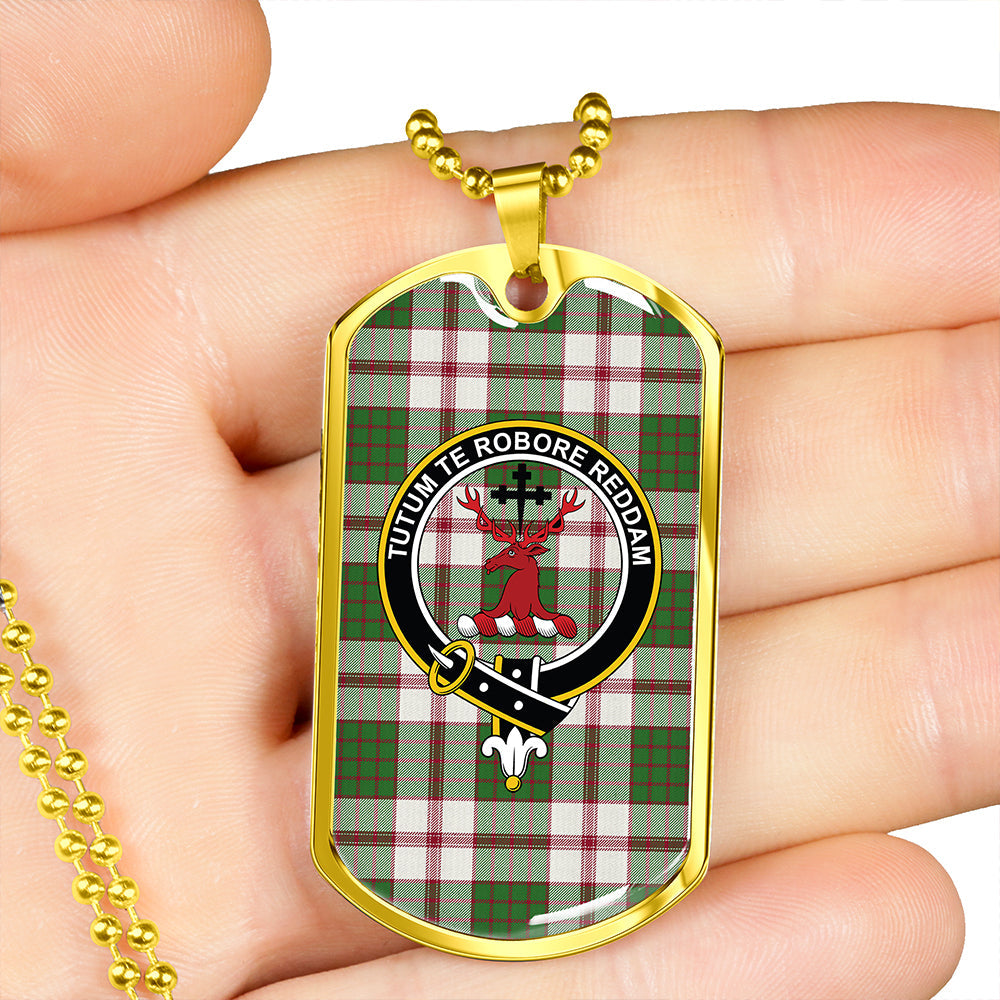 Crawford Arisaid Dance Clan Badge Classic Tartan Dog Tag Necklace