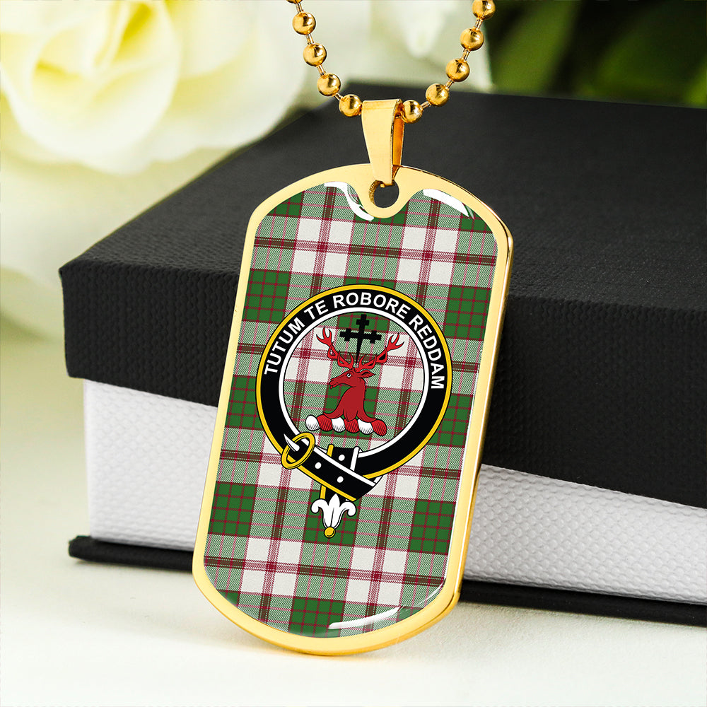 Crawford Arisaid Dance Clan Badge Classic Tartan Dog Tag Necklace