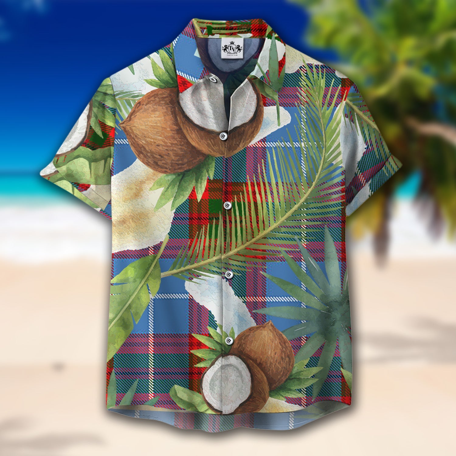 Scottish Tartan Crichton Clan Hawaiian Shirt Hibiscus - Tropical Garden Style