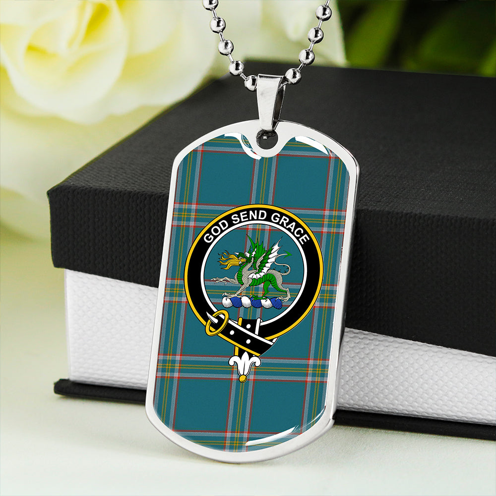 Crichton (Creighton) Ancient Clan Badge Classic Tartan Dog Tag Necklace