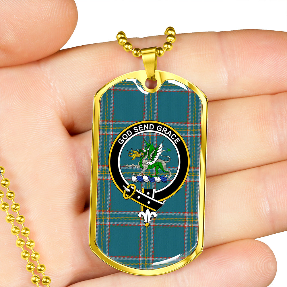 Crichton (Creighton) Ancient Clan Badge Classic Tartan Dog Tag Necklace