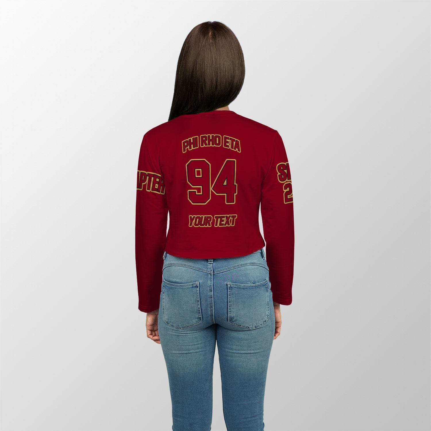 Fraternity Shirt - Personalized Phi Rho Eta Croptop Long T Shirt Original Maroon Style