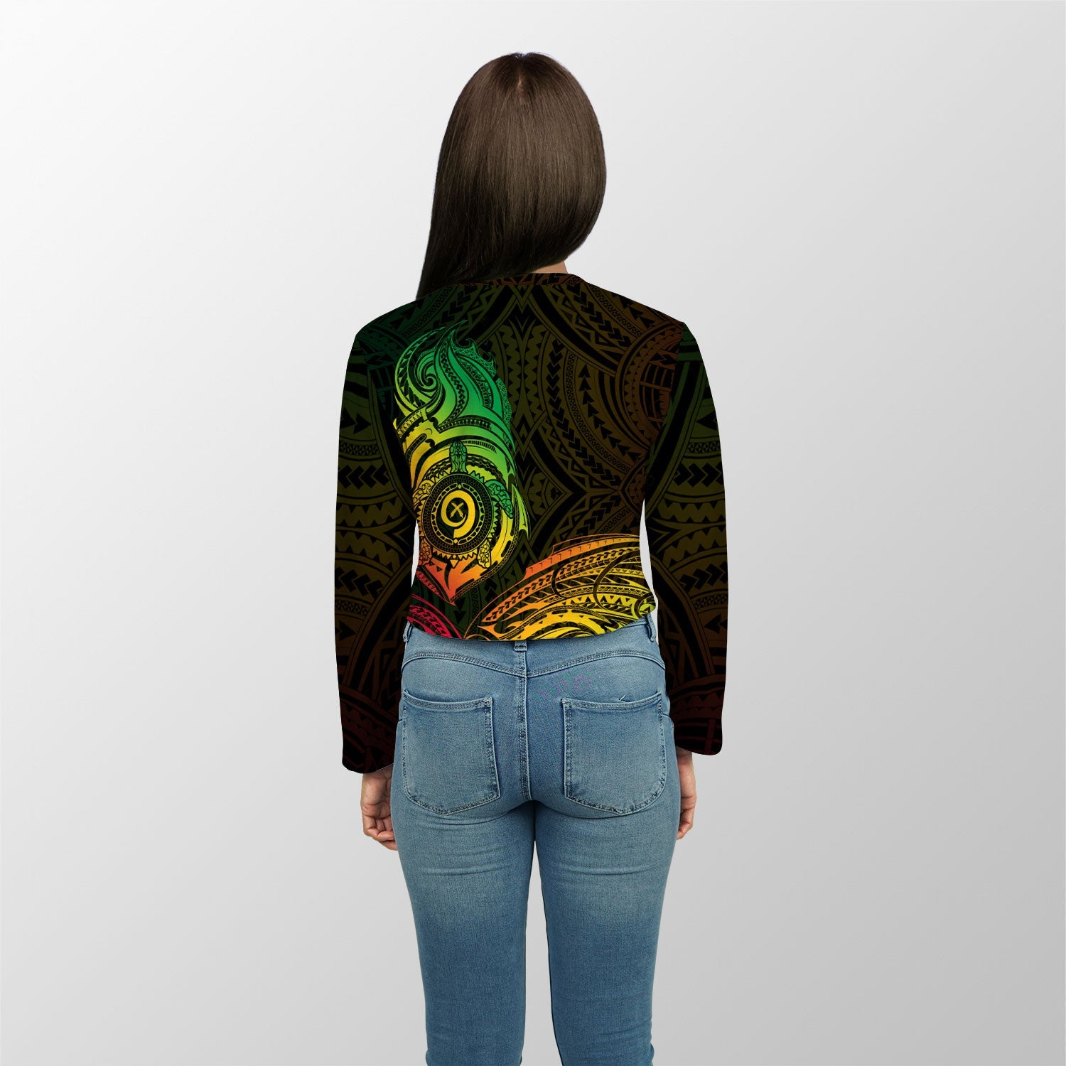 Vanuatu Croptop Long T Shirt Polynesian Reggae Style