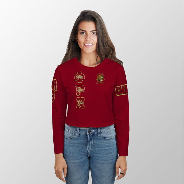 Fraternity Shirt - Personalized Phi Rho Eta Croptop Long T Shirt Original Maroon Style