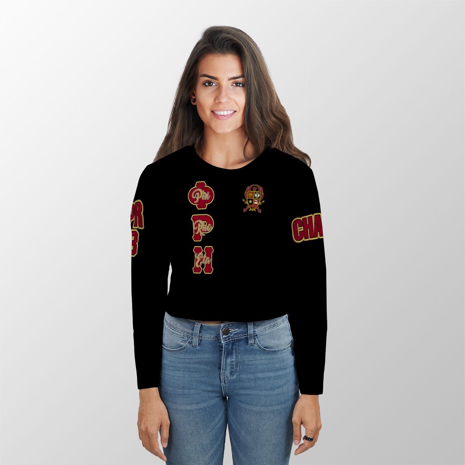 Fraternity Shirt - Personalized Phi Rho Eta Croptop Long T Shirt Original Dark Style