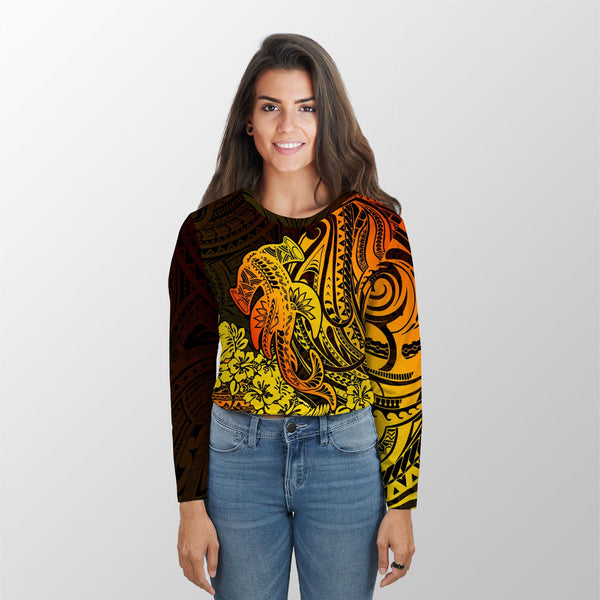 Hawaii Hammerhead Shark Croptop Long T Shirt Reggae Style