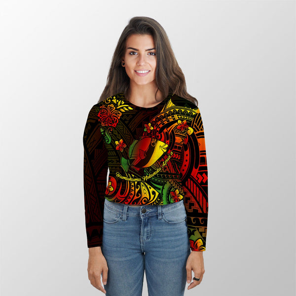 Hawaii Humuhumu Fish Croptop Long T Shirt Reggae Style