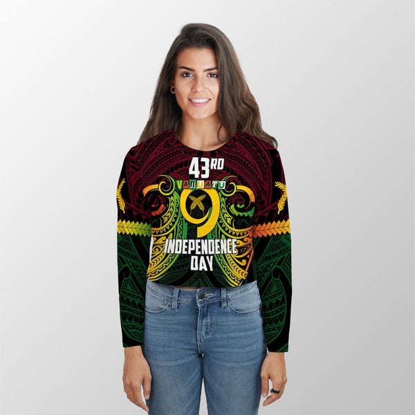 Vanuatu Croptop Long T Shirt Independence Day 43rd Anniversary Style 2