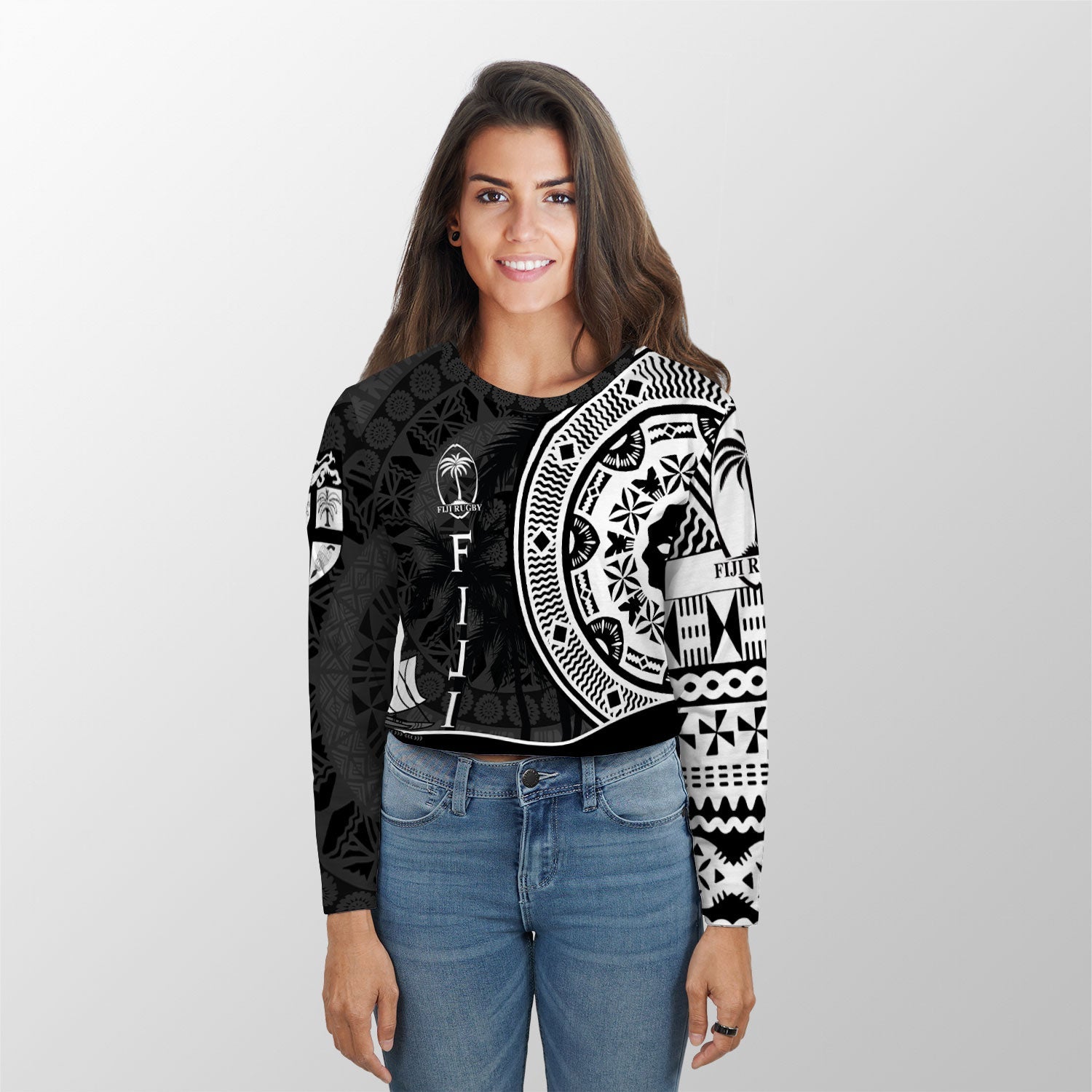 Custom Fiji Rugby Croptop Long T Shirt