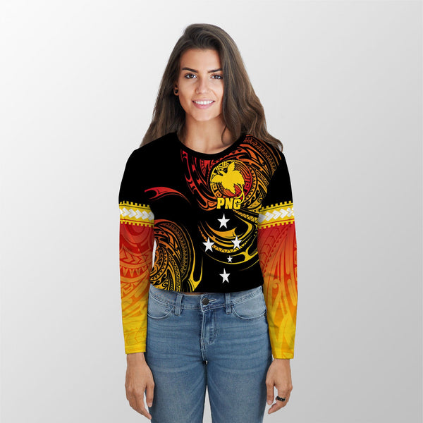 Papua New Guinea Croptop Long T Shirt Huli Wigmen Style