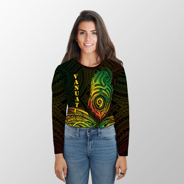 Vanuatu Croptop Long T Shirt Polynesian Reggae Style