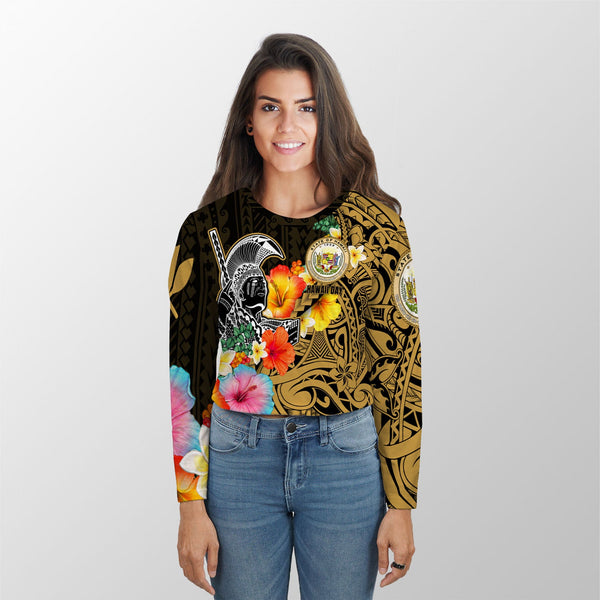 Hawaii Day King Kamehameha Croptop Long T Shirt