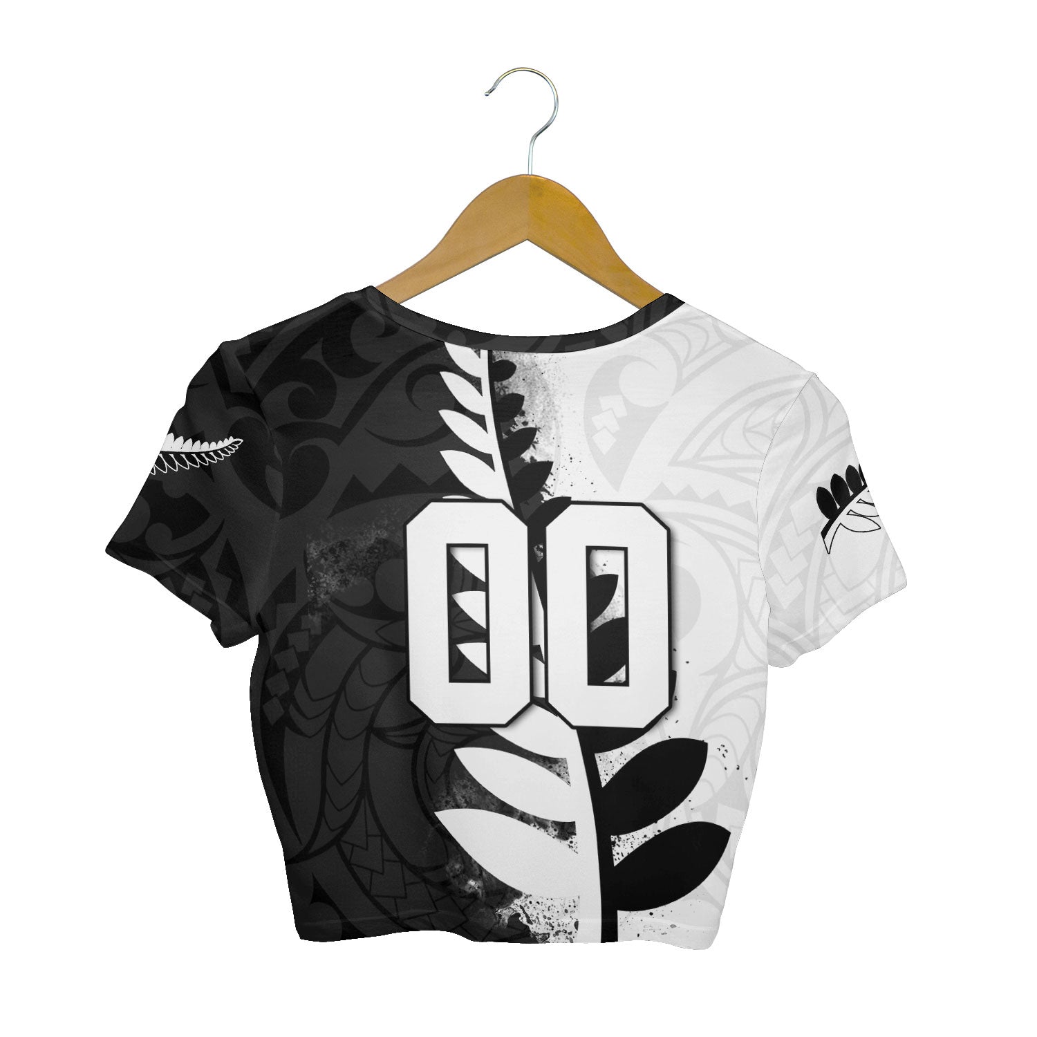 Custom New Zealand Rugby Croptop T Shirt Silver Fern Style