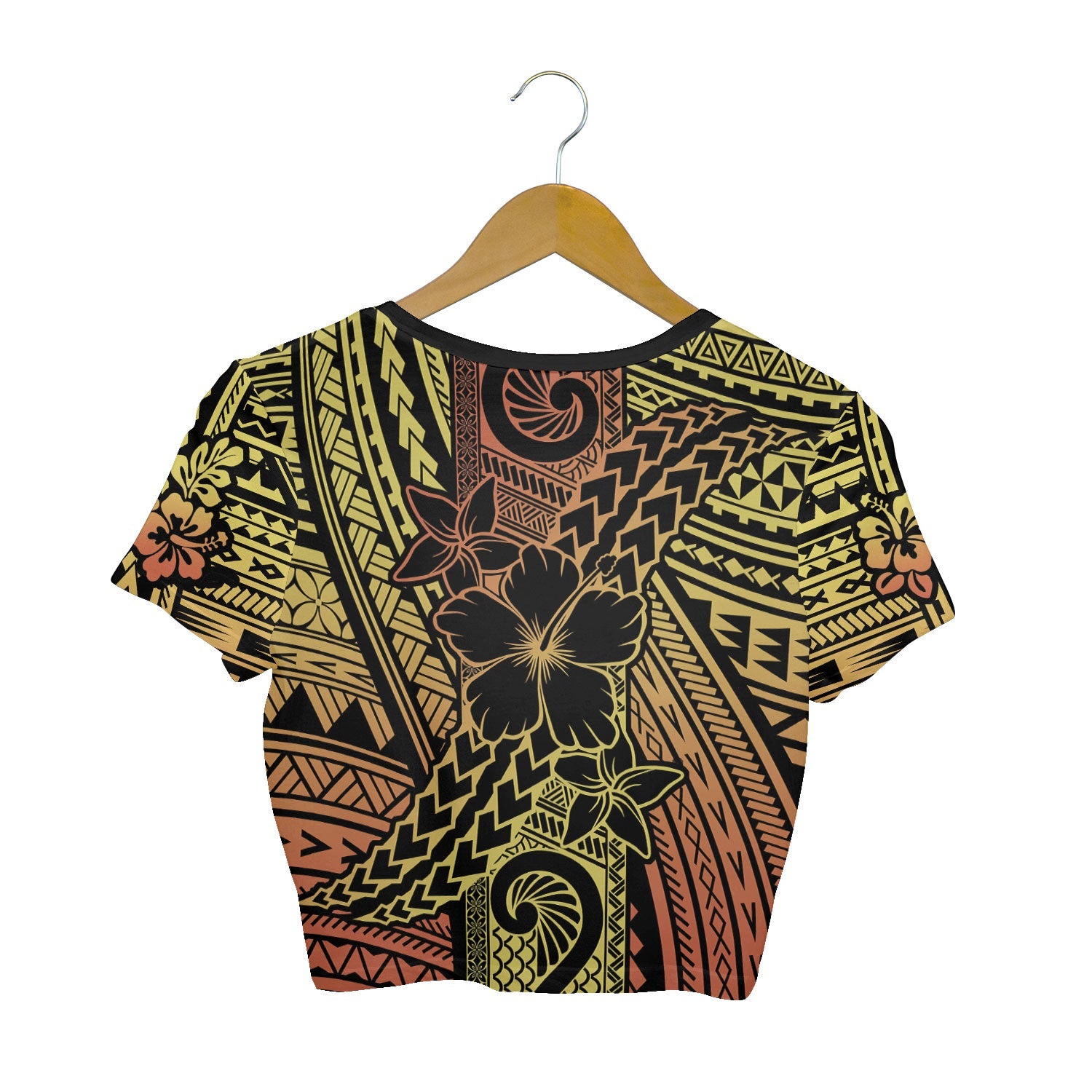 Hawaiian Reggae Croptop T Shirt Polynesian Hibiscus Style