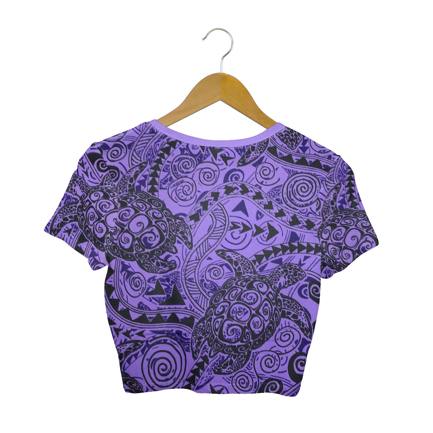 Hawaii Polynesian Turtle Croptop T Shirt Purple Style