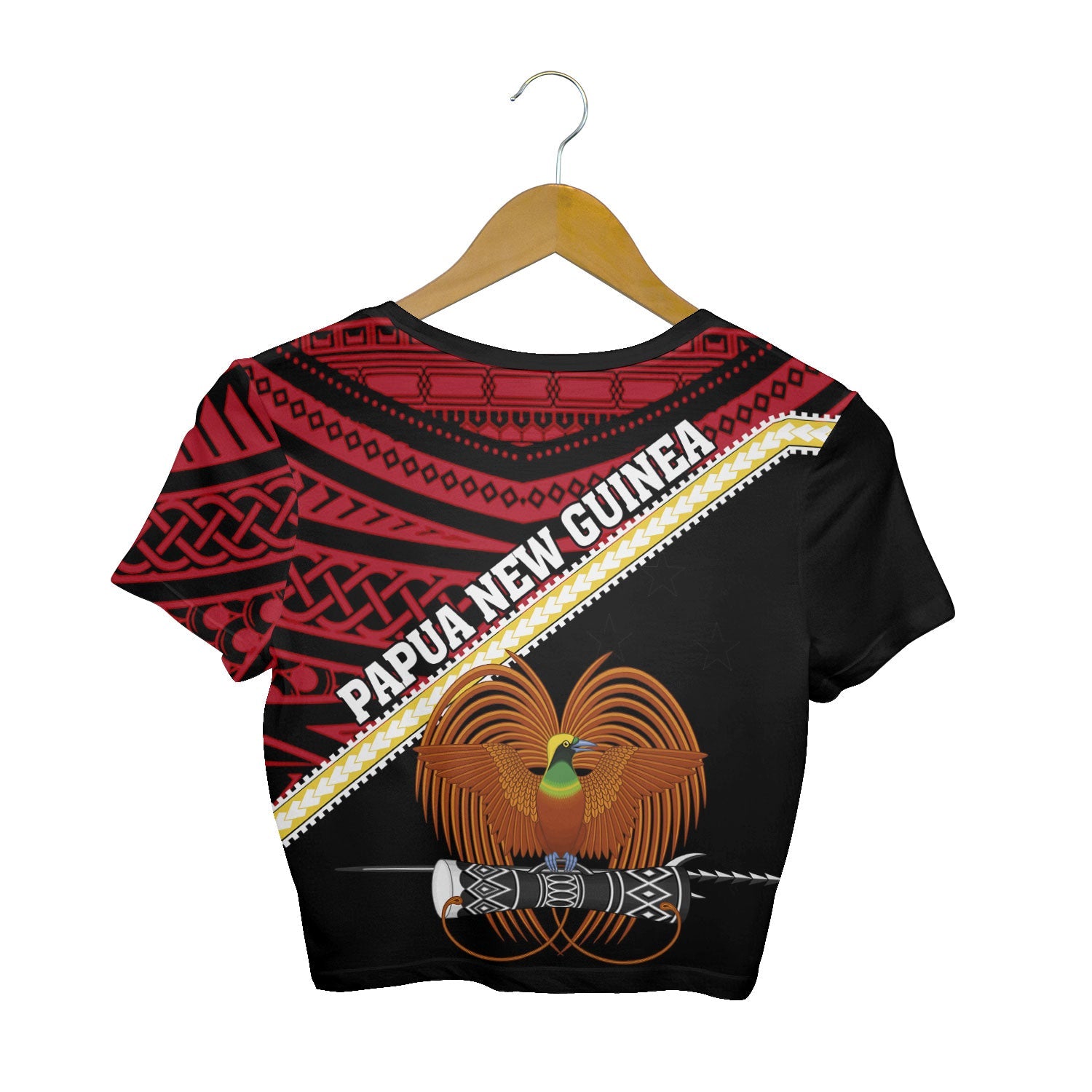 Papua New Guinea Croptop T Shirt Polynesian Flag Style