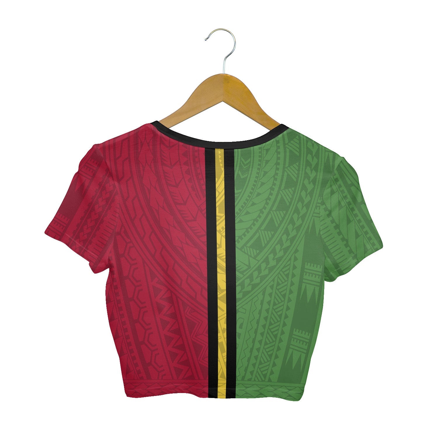 Vanuatu Croptop T Shirt Polynesian Flag Style