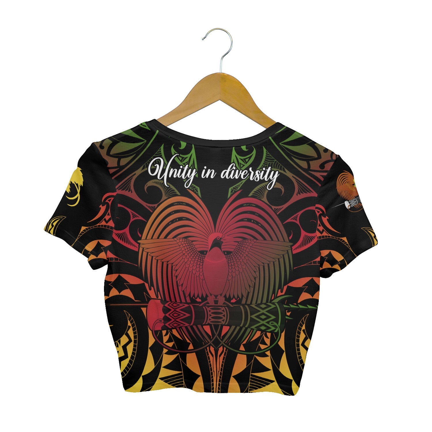 Papua New Guinea Croptop T Shirt Unity In Diversity Motto