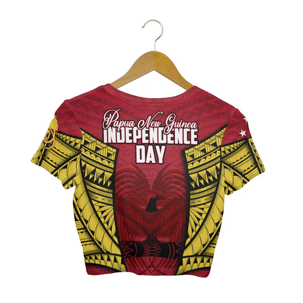 Papua New Guinea Independence Day Croptop T Shirt Raggiana Bird of Paradise Style