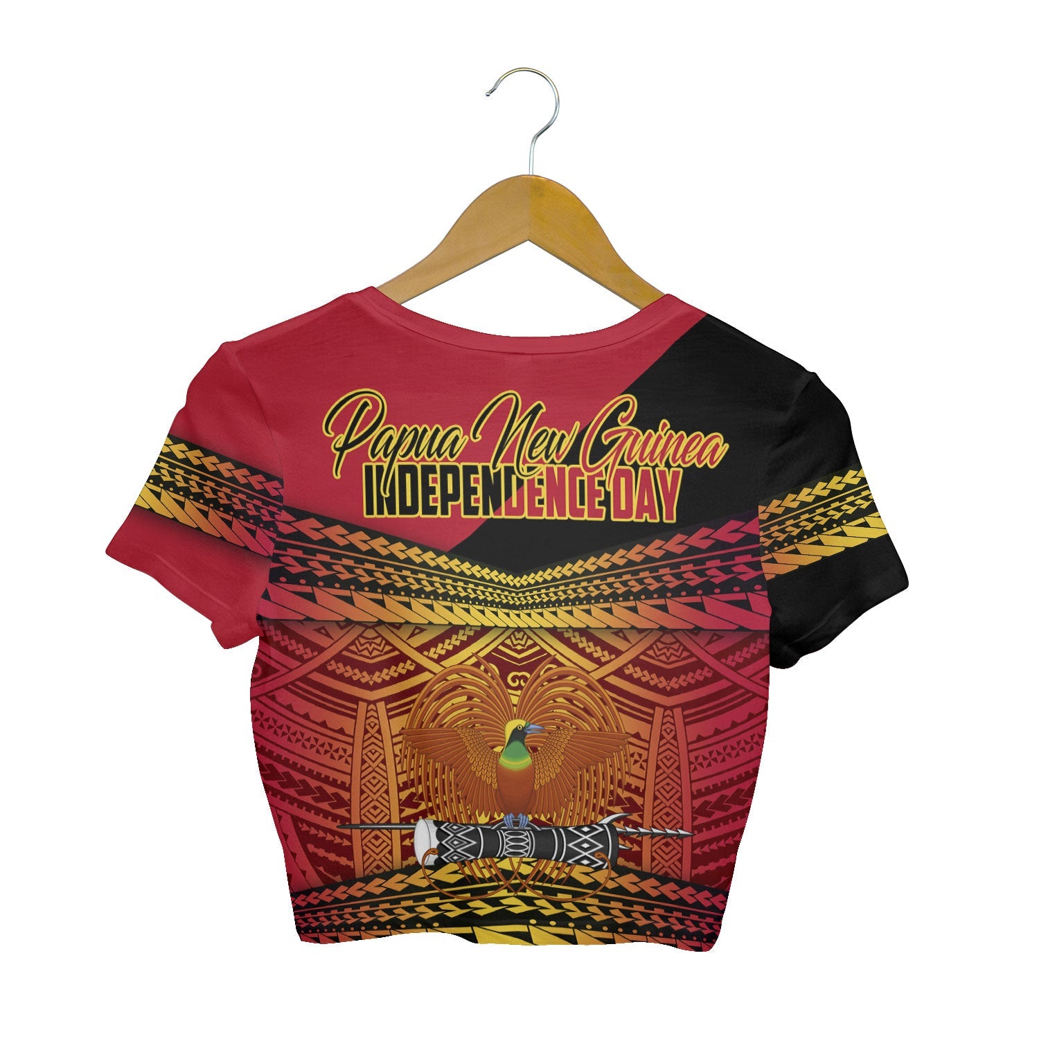 Papua New Guinea Independence Day Croptop T Shirt PNG Emblem Style