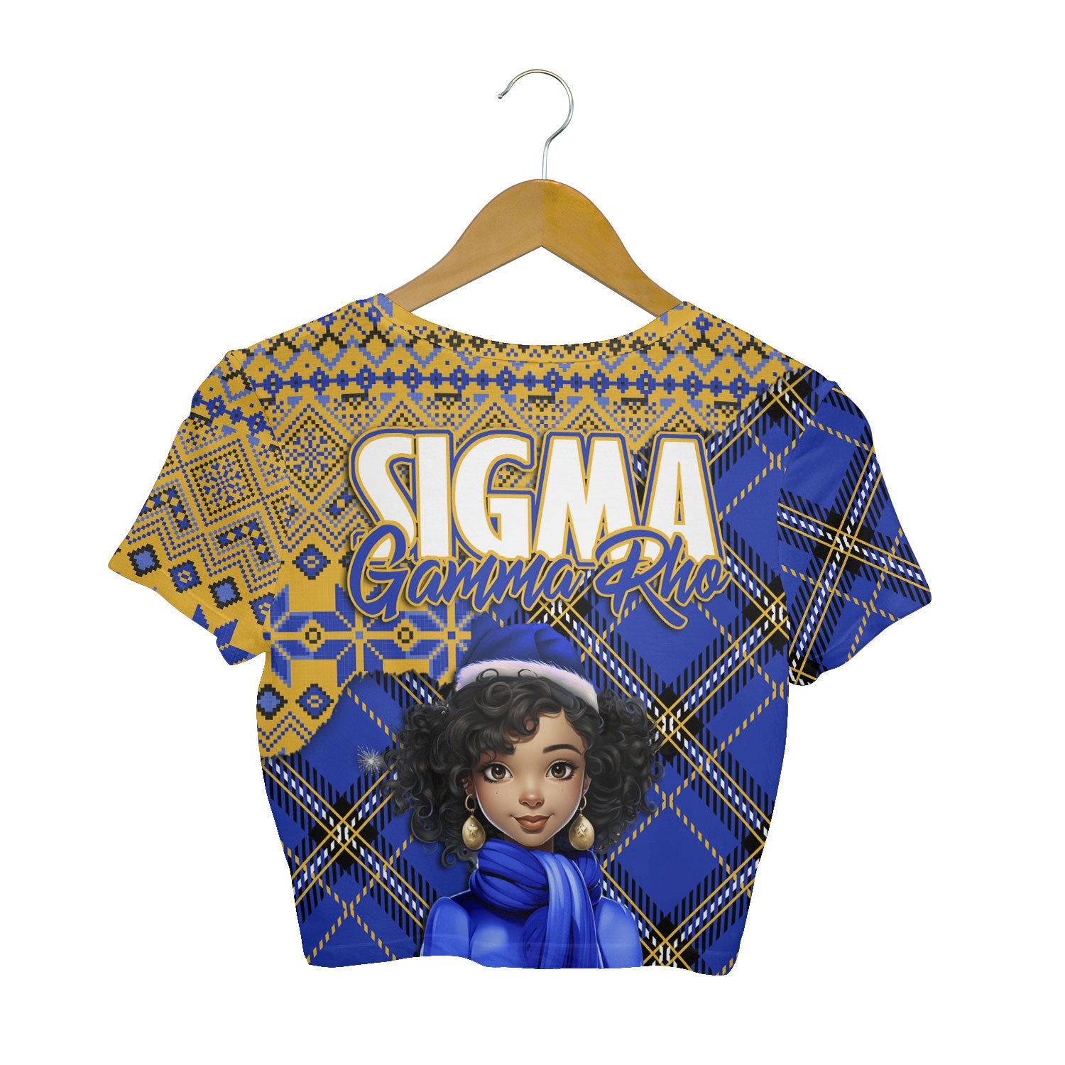 Sorority Shirt - Christmas Sigma Gamma Rho Girl Croptop T Shirt Plaid Background Style