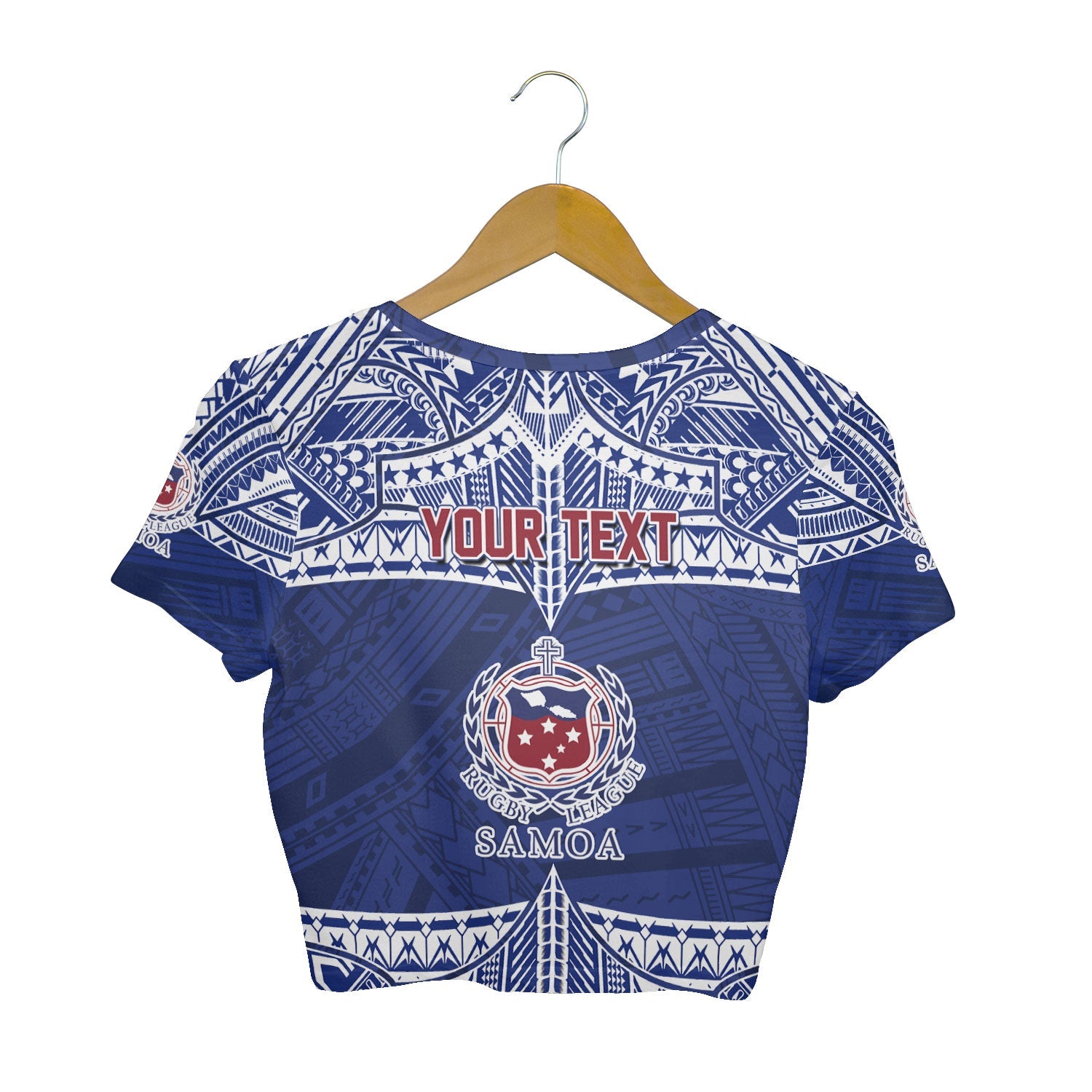 Custom Samoa TOA Rugby Croptop T Shirt Map Style