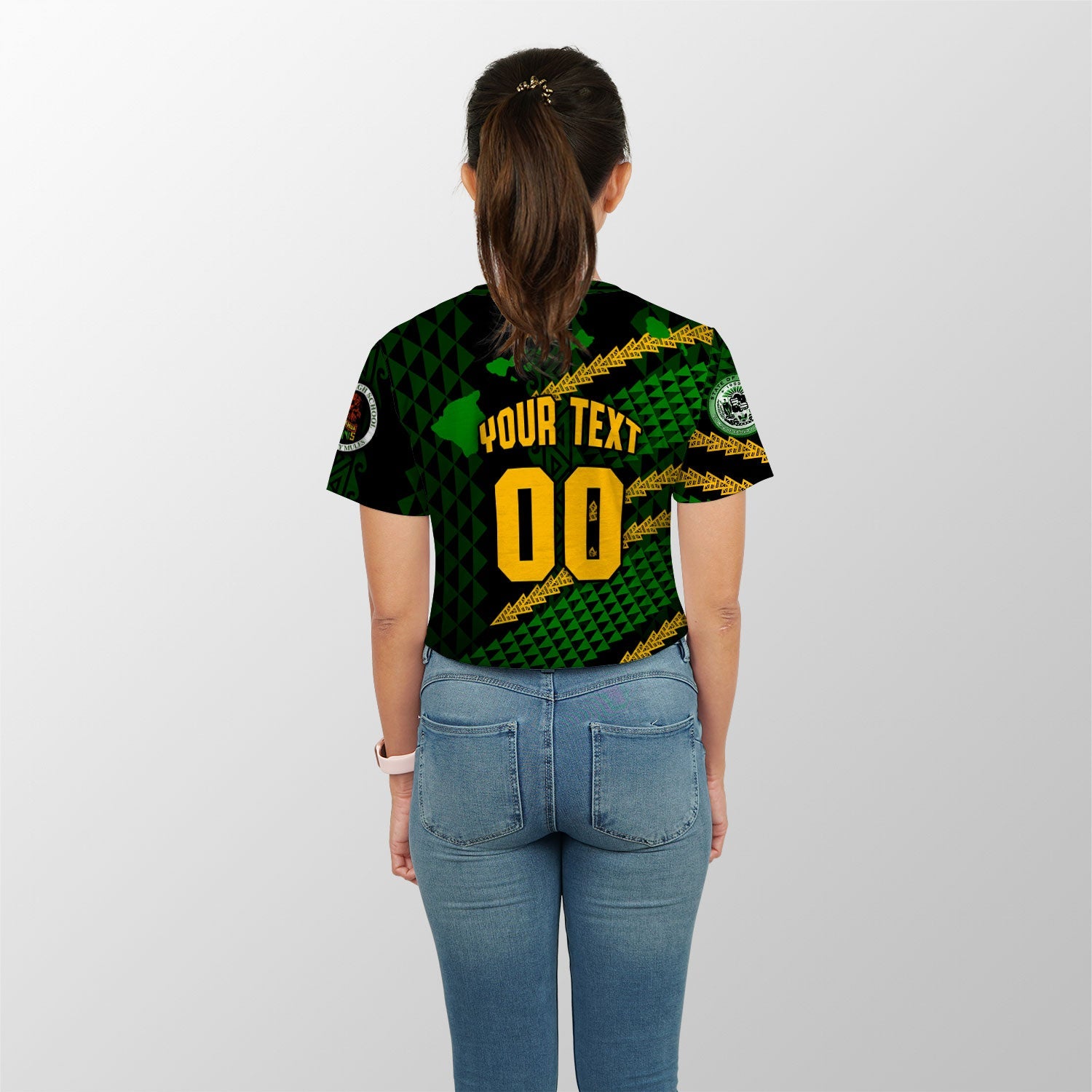 Hawaii Leilehua High School Custom Croptop T Shirt Map Style