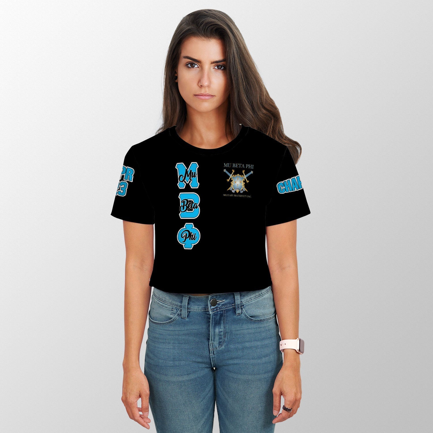 Fraternity Shirt - Personalized Mu Beta Phi Croptop T Shirt Original Dark Style