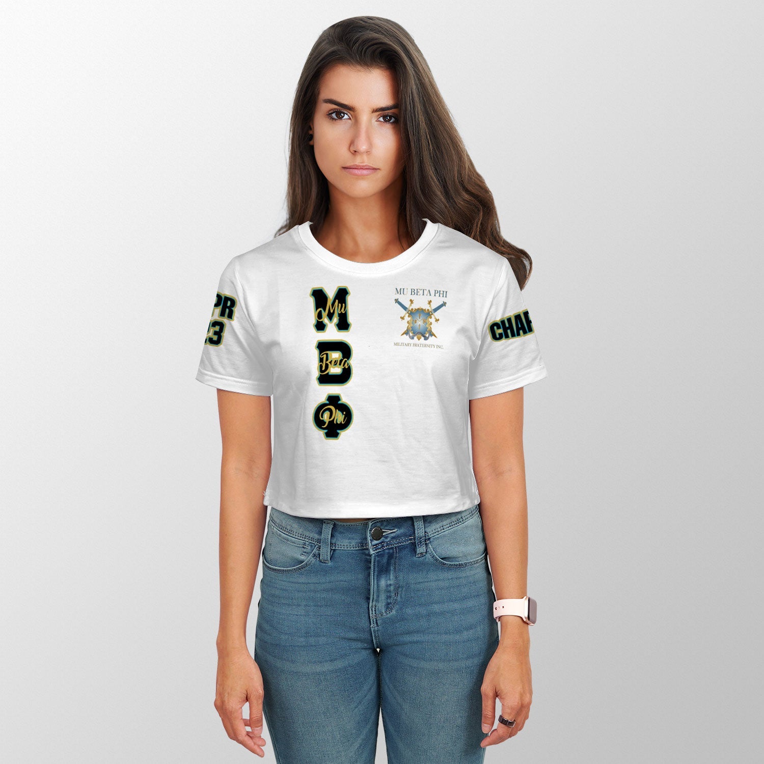 Fraternity Shirt - Personalized Mu Beta Phi Croptop T Shirt Original White Style