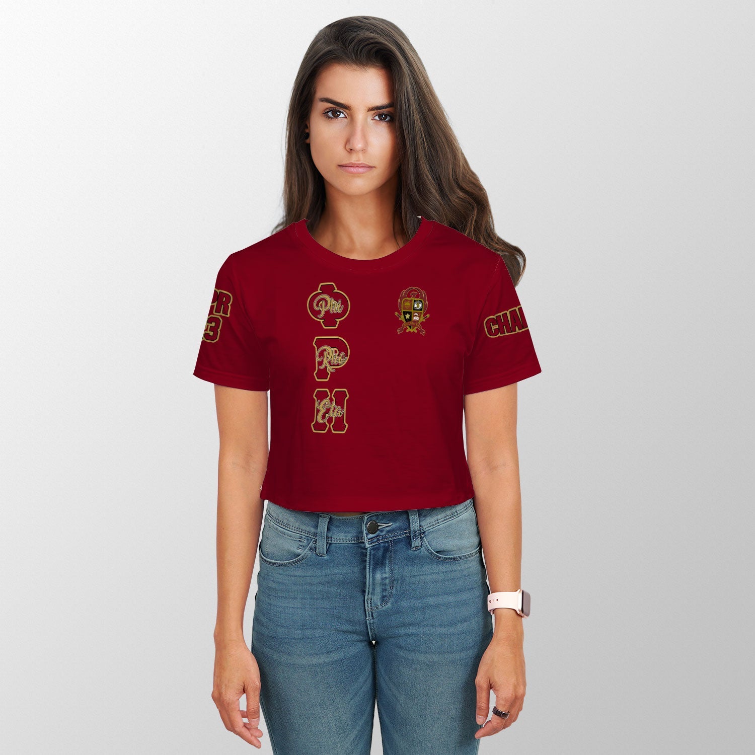 Fraternity Shirt - Personalized Phi Rho Eta Croptop T Shirt Original Maroon Style