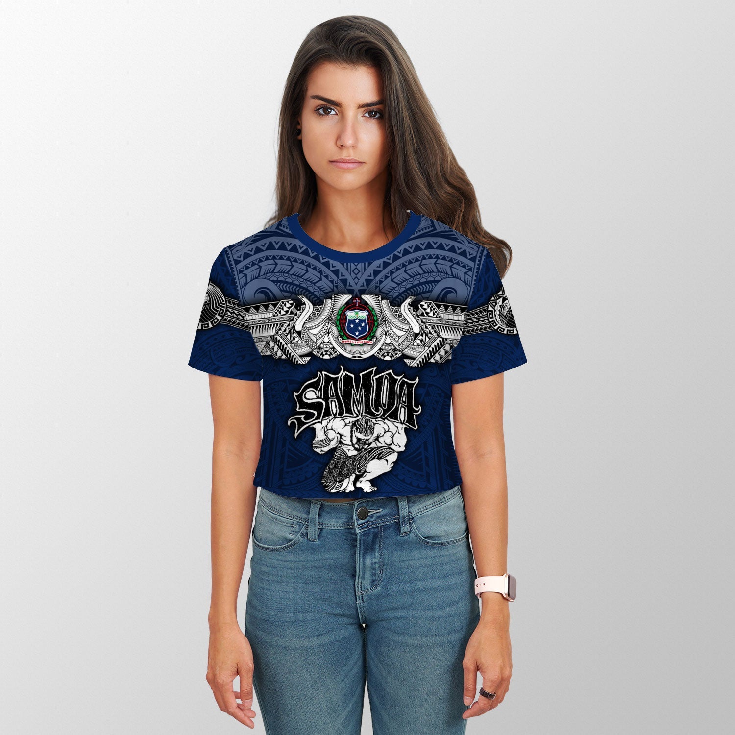 Custom Samoa Warrior Croptop T Shirt