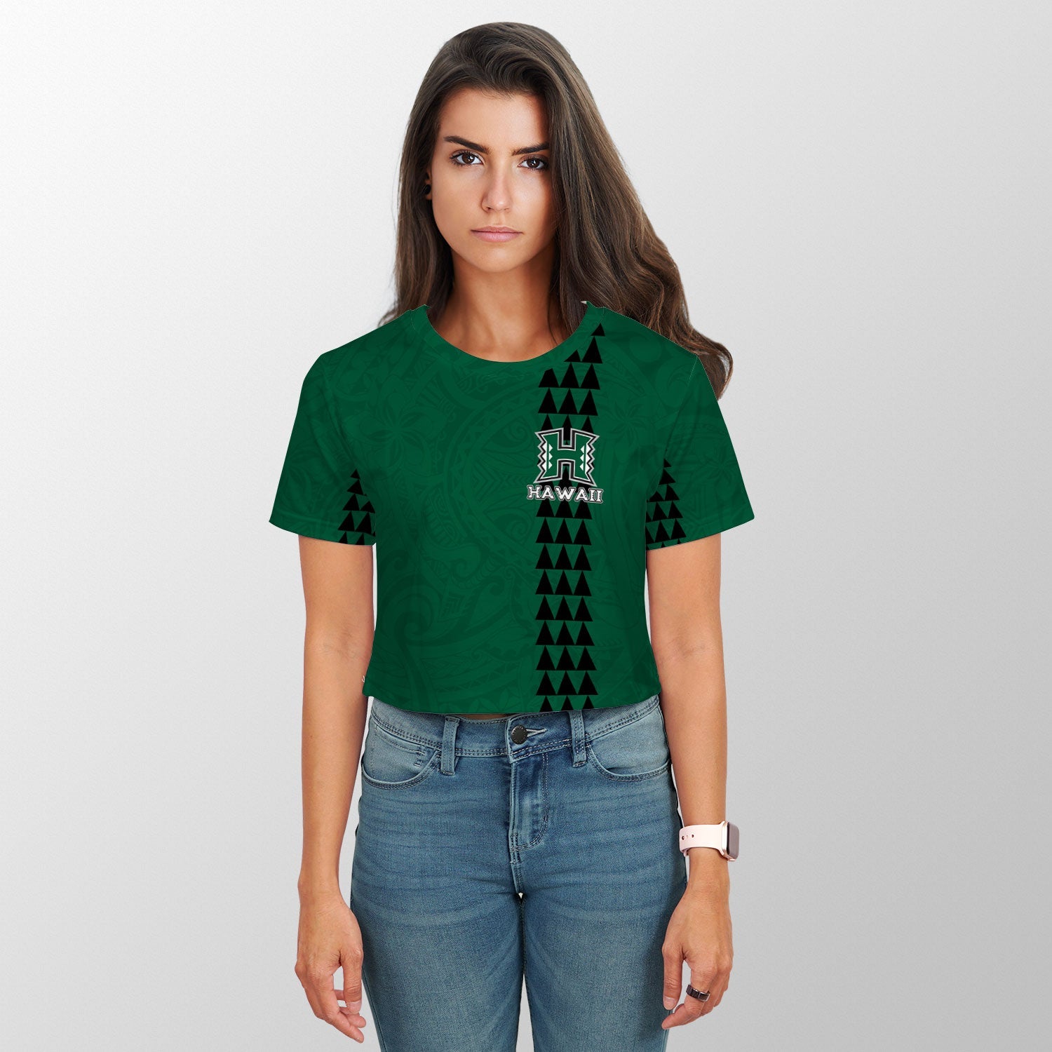 Custom Hawaii Rainbow Warriors Rugby Croptop T Shirt