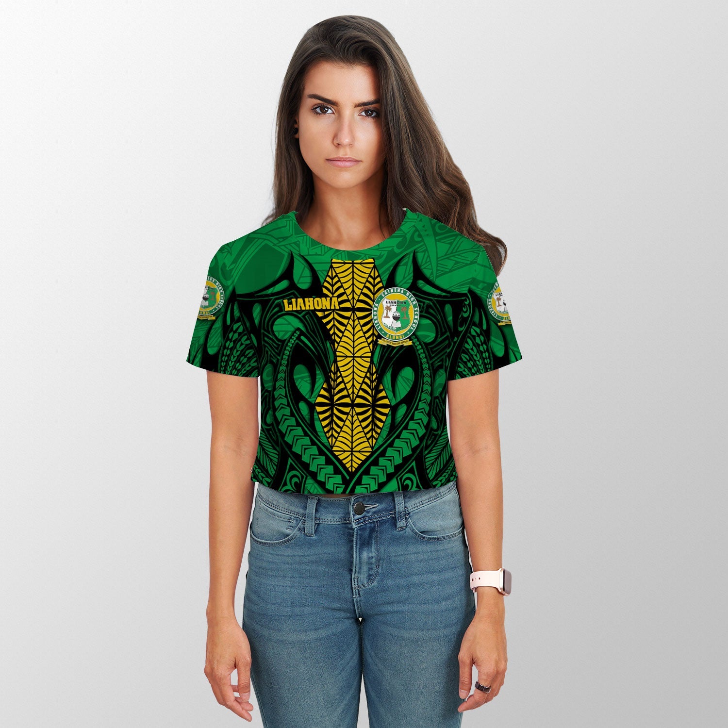 Custom Tonga Liahona High School Croptop T Shirt