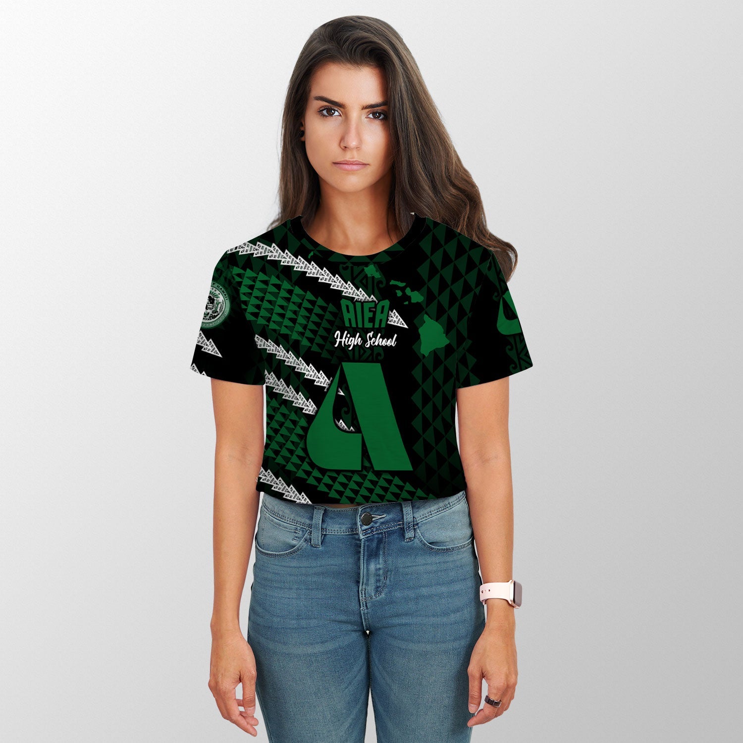 Hawaii Aiea High School Custom Croptop T Shirt Map Style