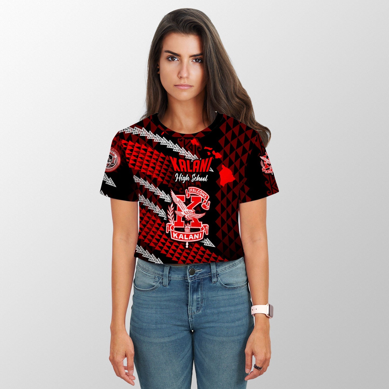 Hawaii Kalani High School Custom Croptop T Shirt Map Style